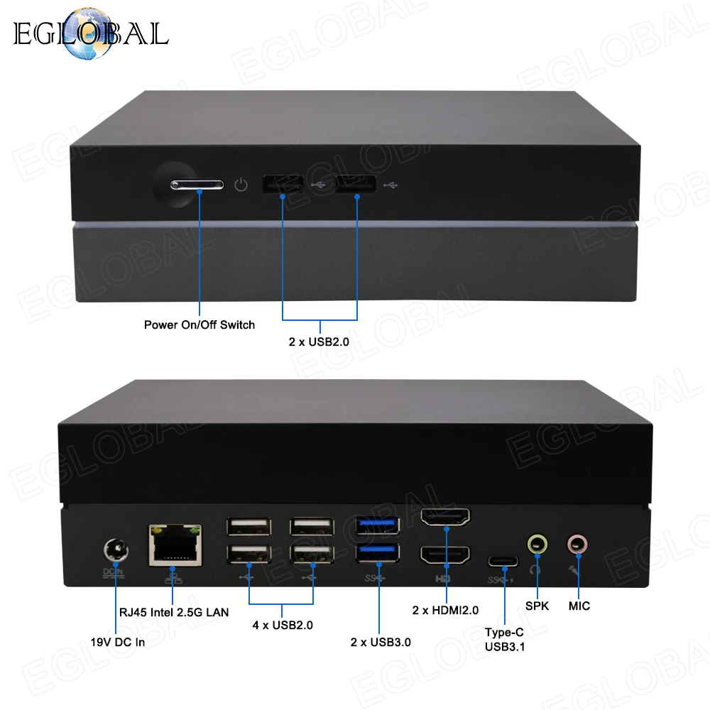 Imagem -04 - Eglobal Mini Gaming pc Computador Desktop Intel Core i9 32 gb Ram 2tb Ssd Nvidia Gtx 1060 Windows 11 ac ax Wifi Tipo-c 12th Gen