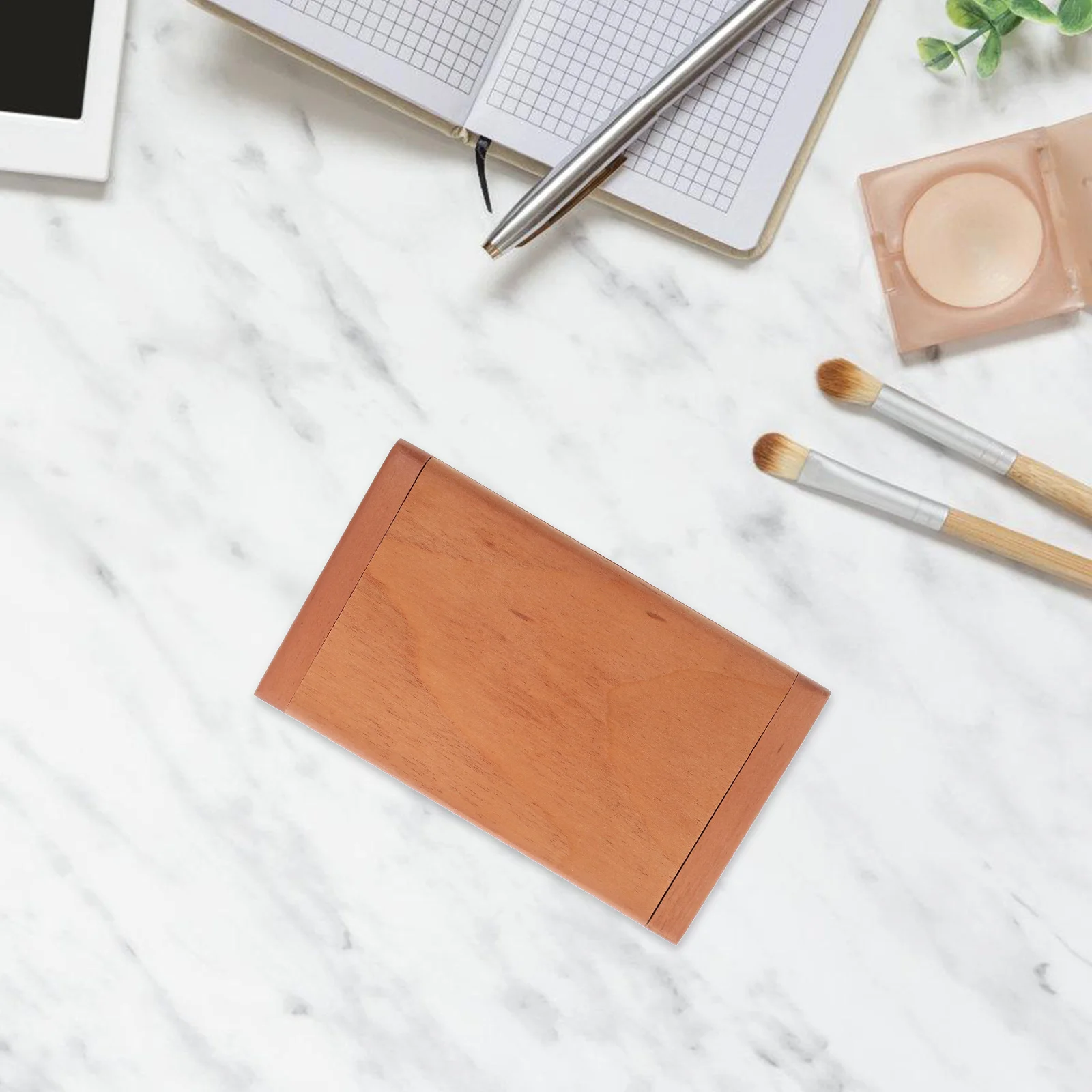 

Wooden Folding Mini Portable Foldable Makeup Glass Pocket Mirror Wood Frame Vintage Handheld Tabletop Mirror High Definition