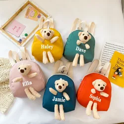 Mochila de oso personalizada para niños, Bolsa Escolar de dibujos animados, bolsa de oso de felpa, bolsa escolar para niños pequeños, regalos para niños y niñas