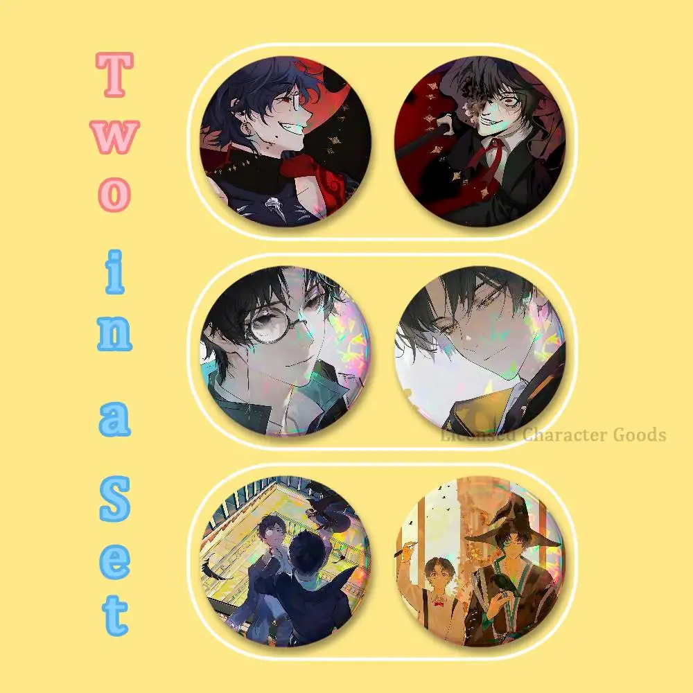 Amon and Klein L-LOTM 2-piece set Pin Tinplate Round Brooch Cosplay Nijigen Otaku Culture Badges 58 44 32 75 25 mm