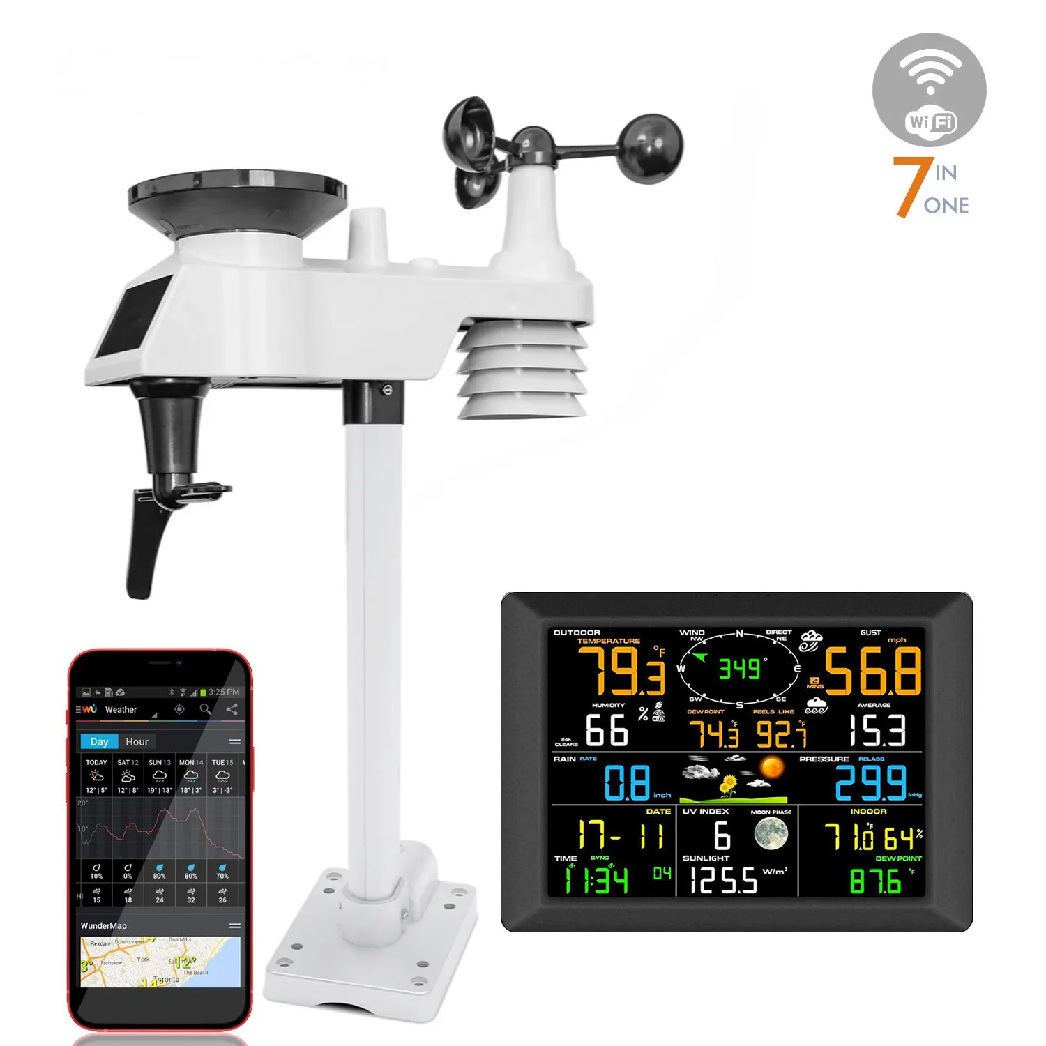 0310-019T Multifunction Weather Station WIFI Function Big Screen Weather Forecast