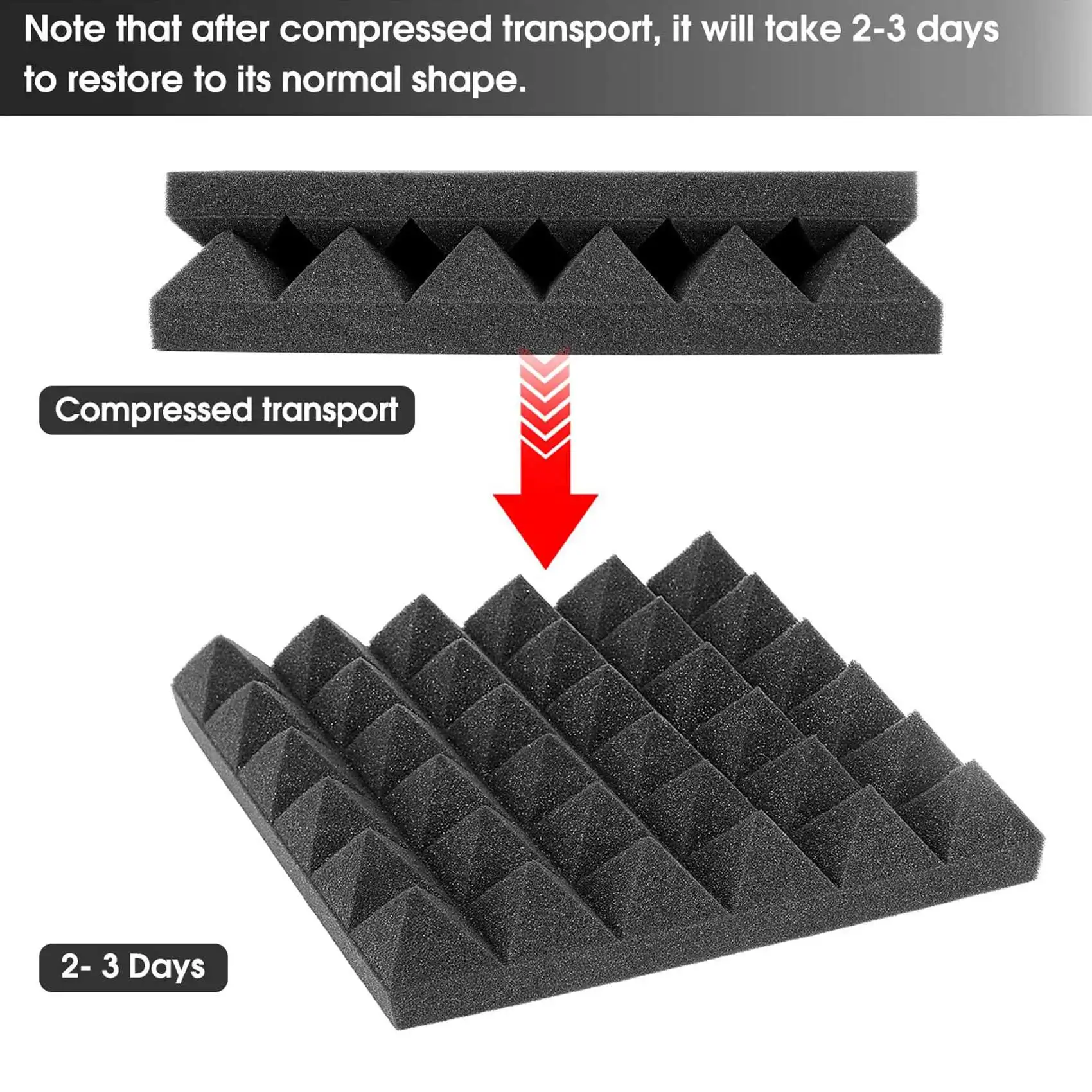 12Pcs 30X30X5CM Sound Insulation Insulation Foam for Recording Studio Piano Room Sound Insulation Foam