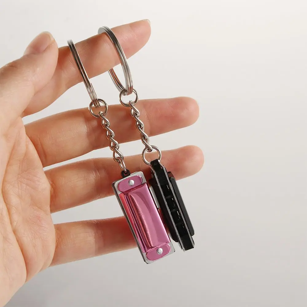 Musical Instruments Shaped Bag Pendant Woodwind Instruments Harmonic Keyring Harmonica Keychain Keys Holder Hanging Pedants
