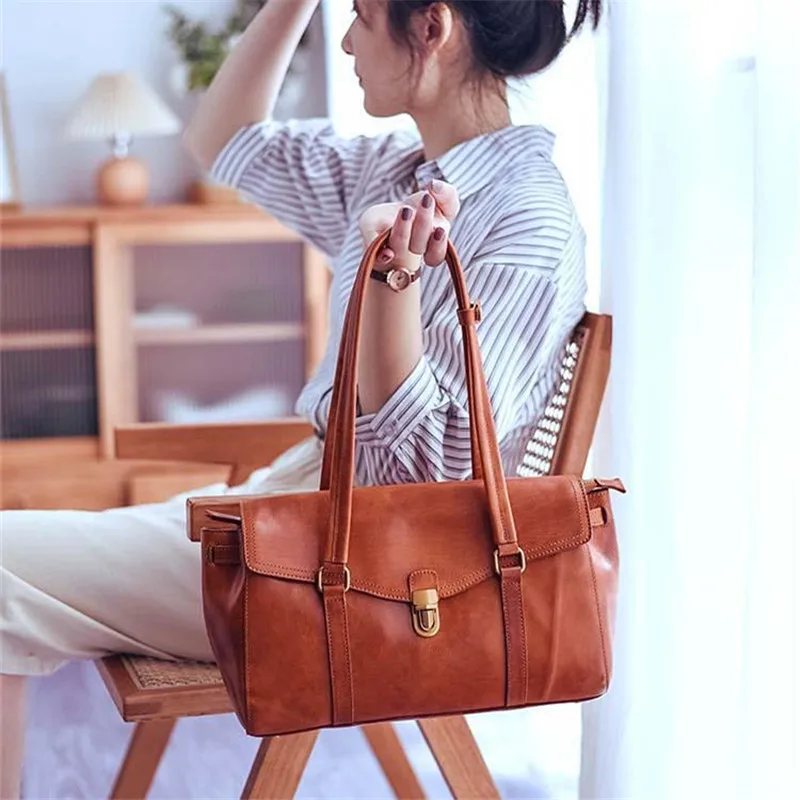

Fashion designer luxury handmade genuine leather women's shoulder bag vintage weekend party natural real cowhdie female handbag