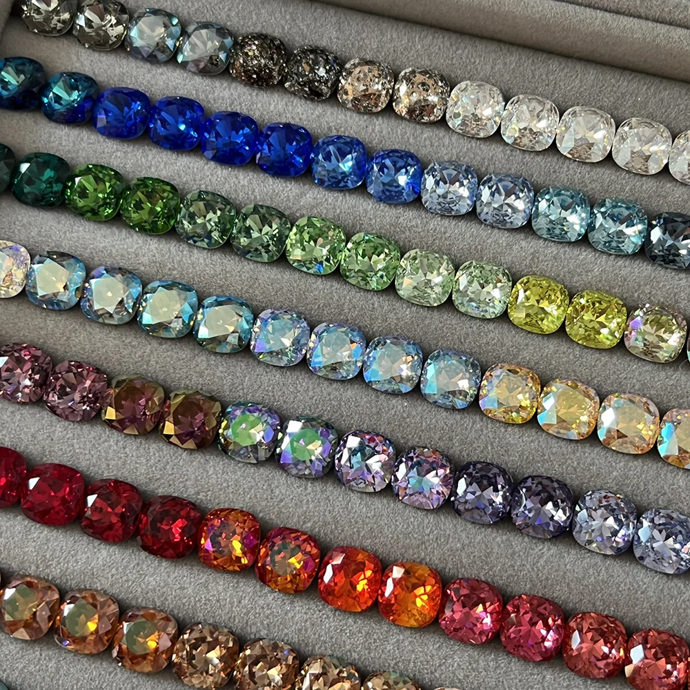 50Pcs Mix Color Cushion Cut Glass Fancy Rhionestones cristalli per unghie fai da te gioielli che fanno decorazioni pietre per artigianato indumento