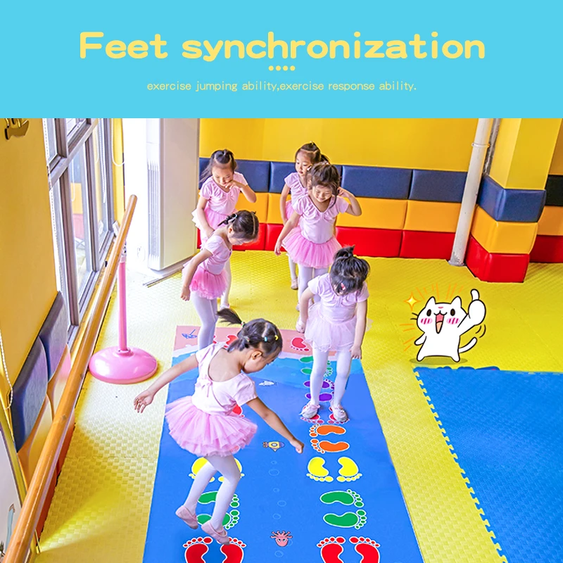 Kid's Jumping Carpet Baby Jump Lattice Kindergarten Team Game Pad Early Childhood Fun Toys Children's Feet Hands Activity Game