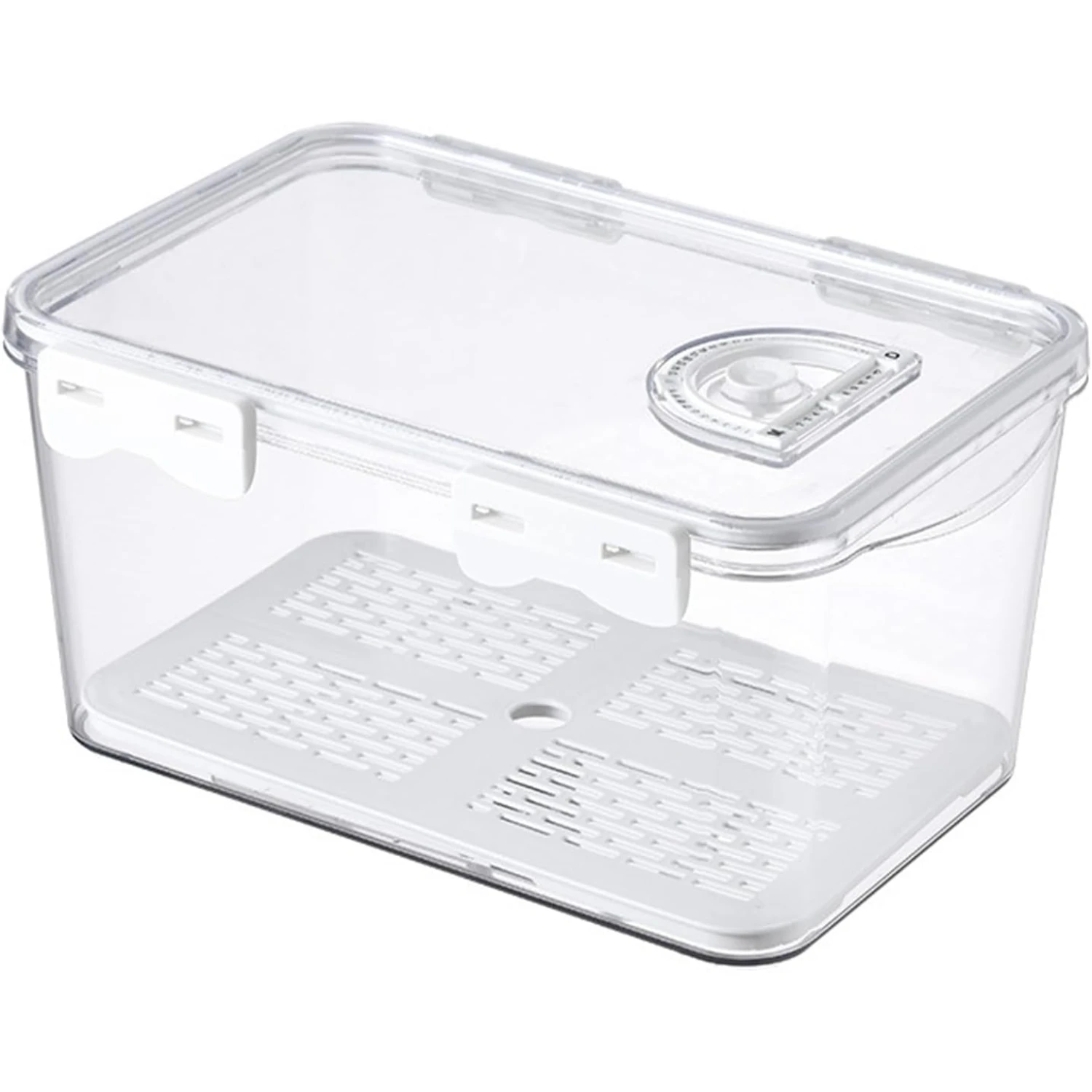 Practical Food   Efficient Food Preservation Container With Integrated Drainage System For Fridge