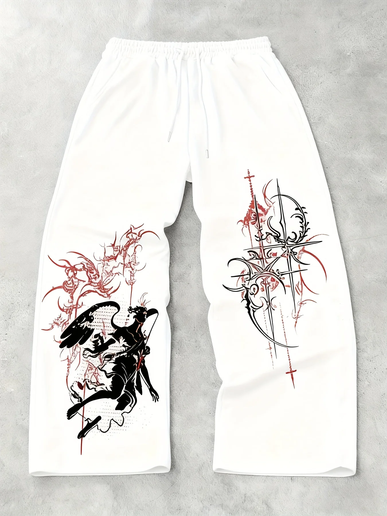 

Men's Versatile Solid Color Drawstring Loose Casual Sports Trousers Spring and Autumn Men's Outdoor Home Casual Trousers