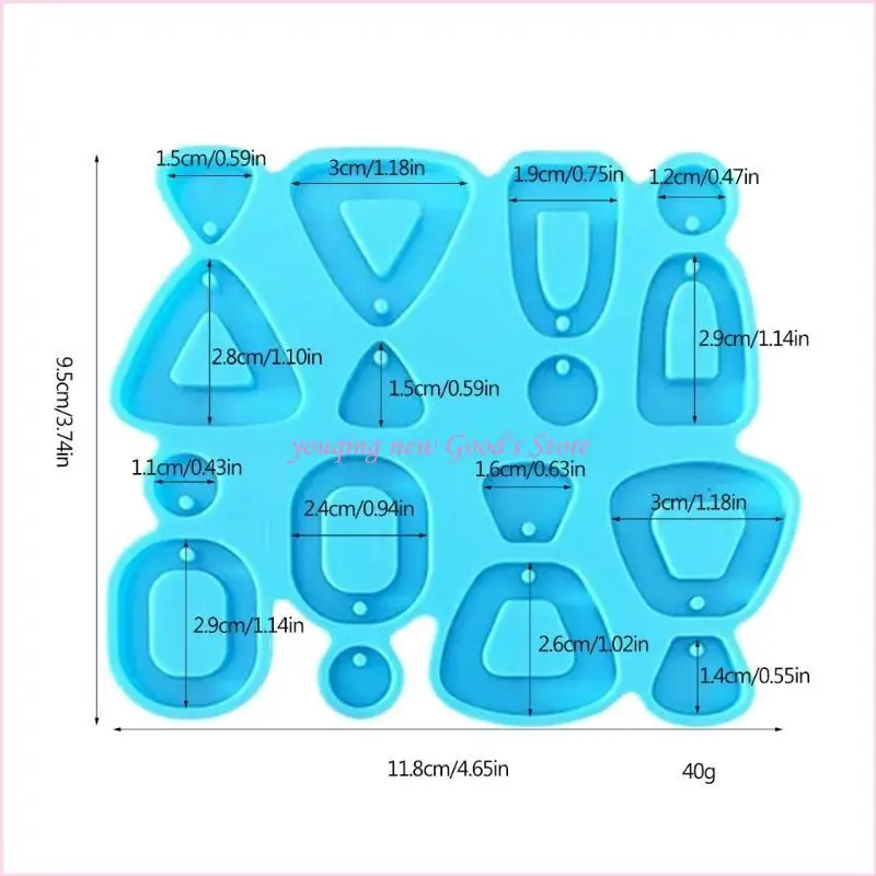 57QA قالب سلسلة مفاتيح حلق مكون من 4 أنماط يستخدم لصنع مجوهرات صب الراتنج