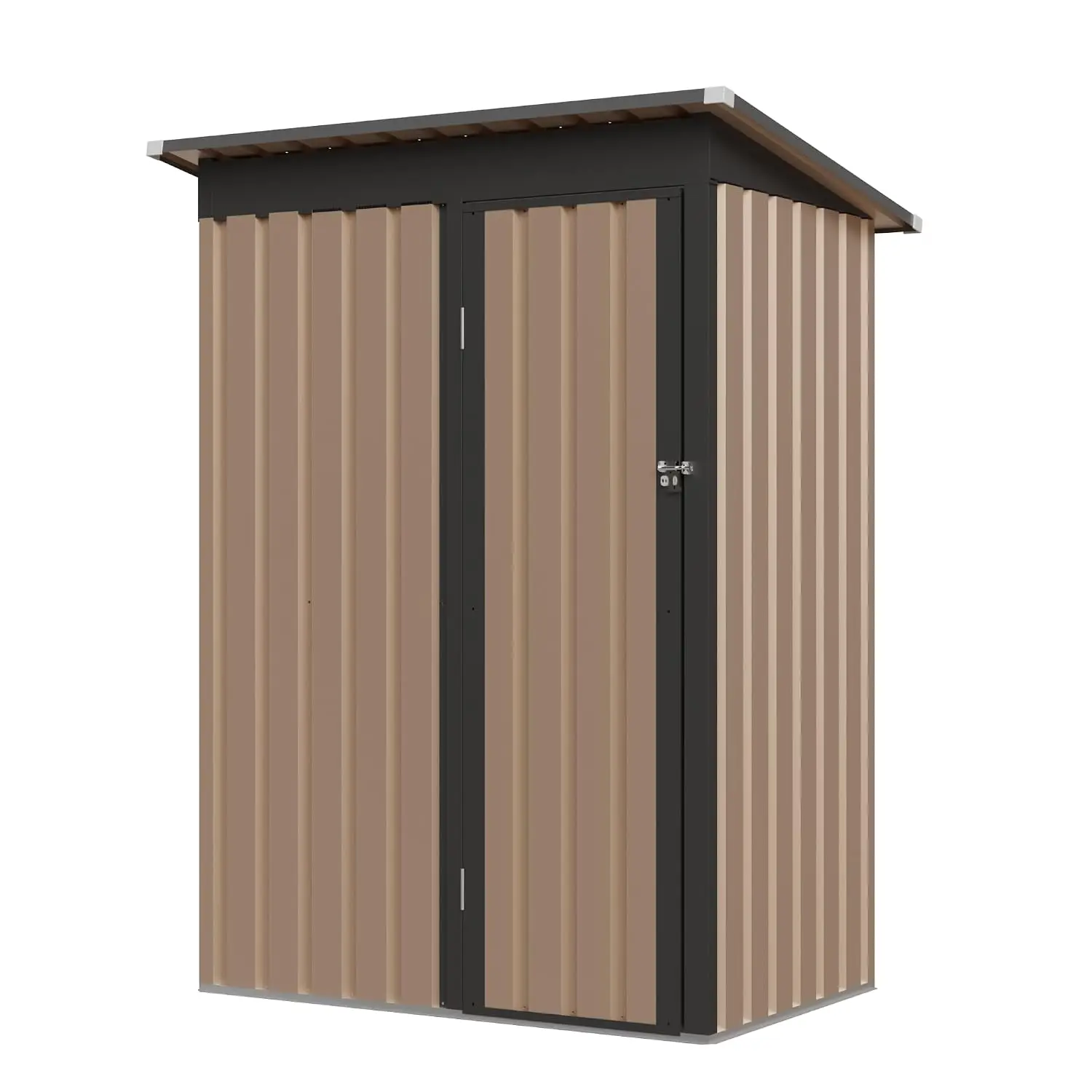 5x3 FT Metal Shed, Pent Roof Storage with Hinge Door, for Garden Tools & Furniture, Steel Home & Yard Organization, Customized