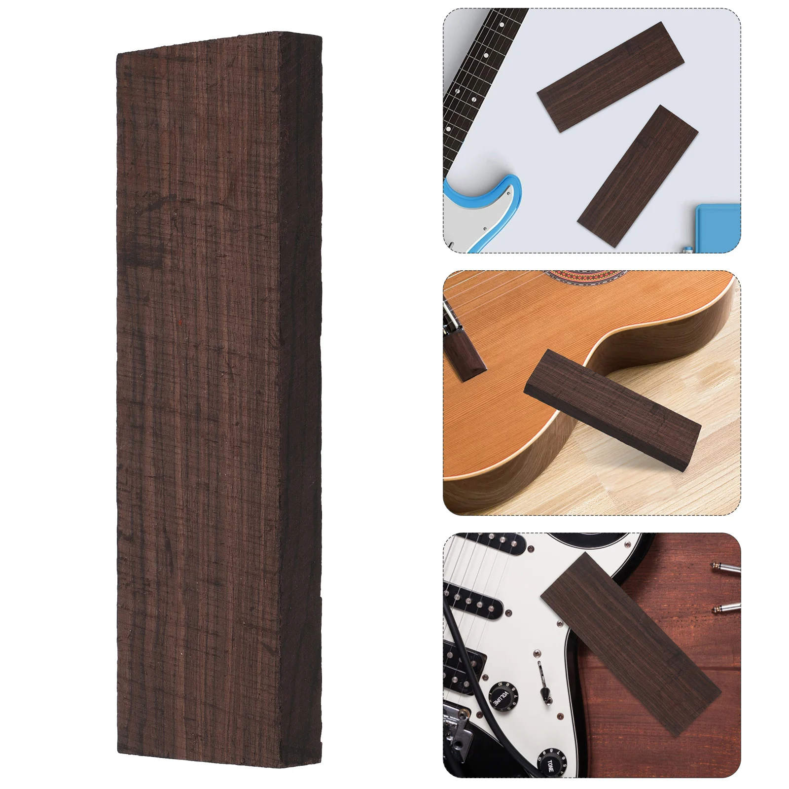 

2 Pcs Nuts Acoustic Guitar Accessories Bone Saddle Bridge Parts Brown Classical