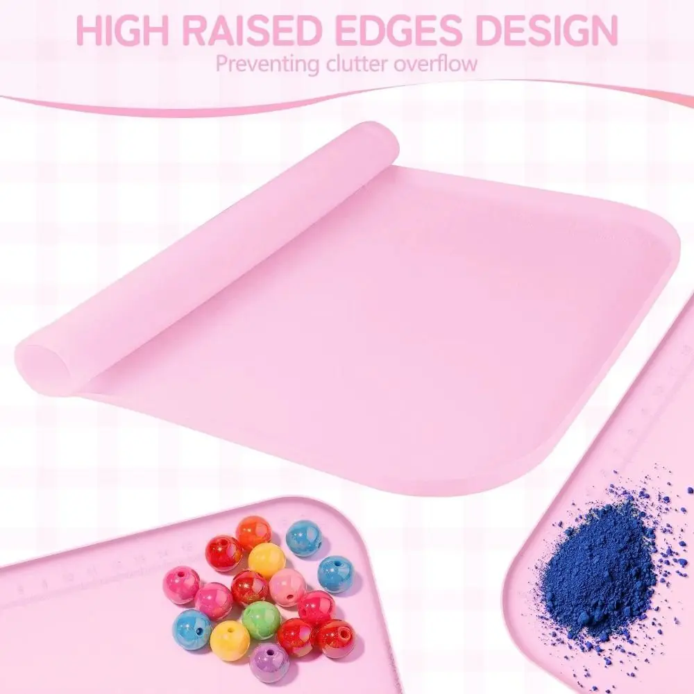 Portable Silicone Painting Mat Large Non-Slip DIY Craft Tray Washable Leak-Proof Graffiti Clay Art Pad For Crafts Drawing Clay