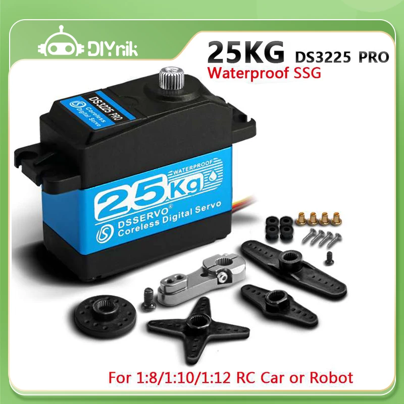 DS3225 Pro ترقية 25 كجم Coreless Digital RC Servo عزم دوران عالي 180/270 درجة مقاوم للماء ميتال جير ل 1:8 1:10 1:12 سيارات روبوت