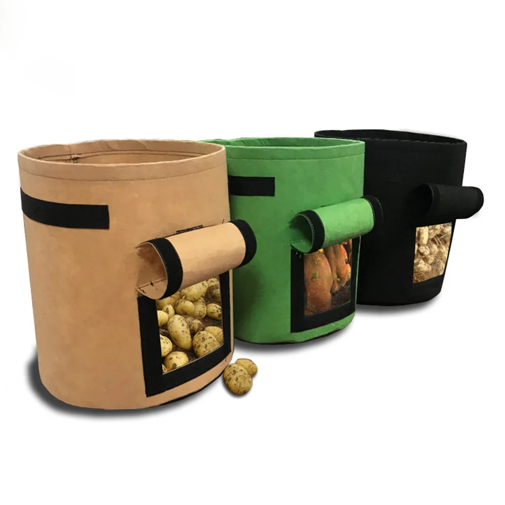 

3 Pcs Planting Bags Non Woven Durable Tough Windproof Rainproof Sweet Potato Growing Bag Root Friendly Excellent Workmanship