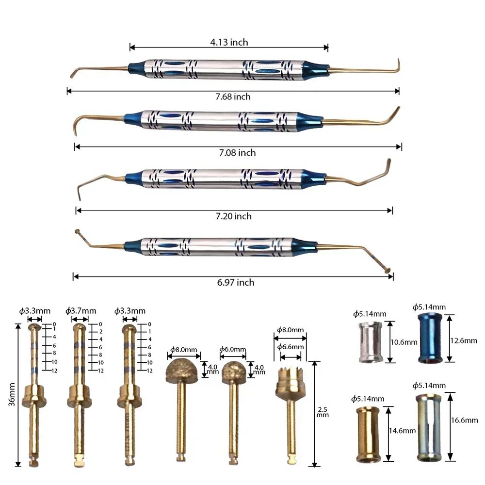 Dental Sinus Lifting Kit with Elevators Implant Drills and Stoppers – Professional Maxillary Surgical Tool Set for Implantology