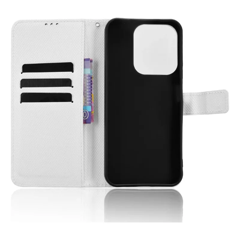 ل Xiaomi Poco C85 محفظة قلابة حالة الماس الحبوب الجلدية المغناطيسي قوس غطاء ل Xiaomi Poco C85 الغلاف