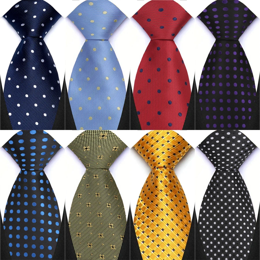 Neue Design Mode Krawatte Gelb Marine Schwarz Polka Dot Krawatten für Mann Business Hochzeit Formale Krawatte 8 cm Kleid geschenk Gravata