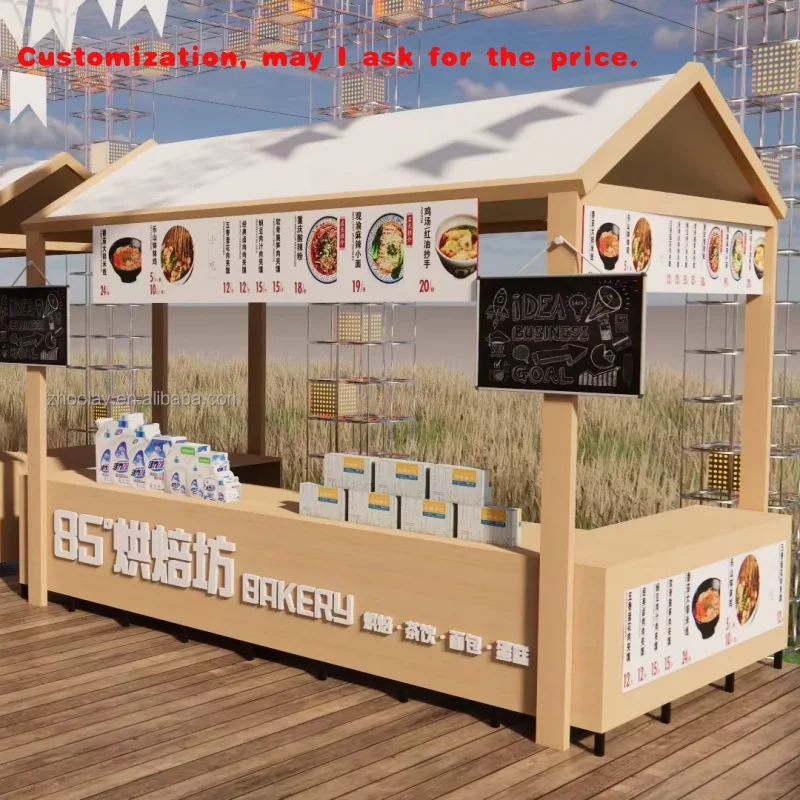 custom.Square Mobile Stall Night Market Food Mobile Promotion Cart Commercial Street Display Platform Booth Stand Support Custom