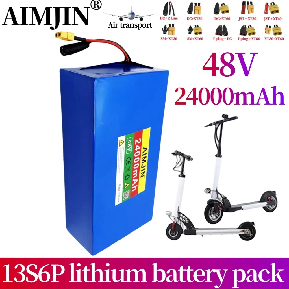 

48V 24000mAh 18650 13S6P lithium-ion battery pack 2000W Citycoco electric scooter with built-in 50A BMS battery+54.6V 2A charger