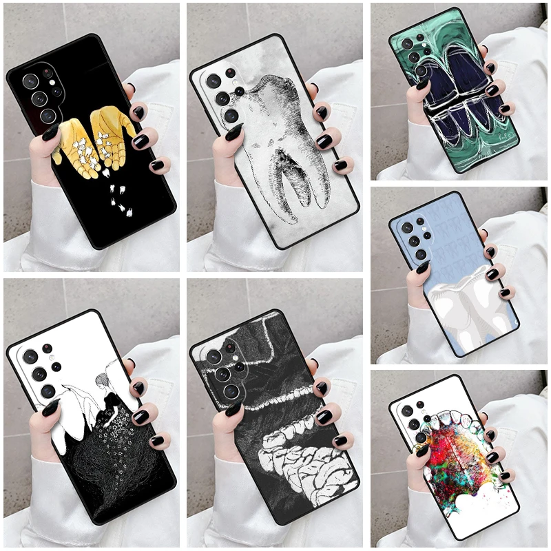 Phone Case For Samsung Galaxy S24 S23 S21fe S22 Ultra Plus Note 10 20 S8 S9 S10 Cover Dental Tooth Dentist Dental Hygienist