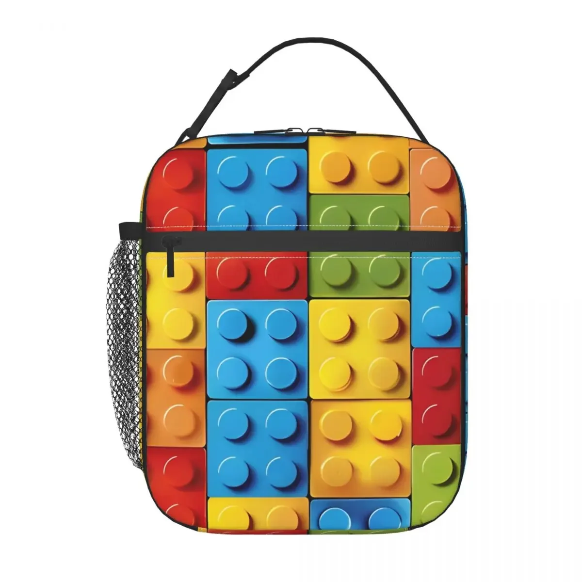 Sac à déjeuner isolé blocs de construction colorés, conteneur à déjeuner en brique, nouveau glacière, boîte à Bento thermique pour l'école