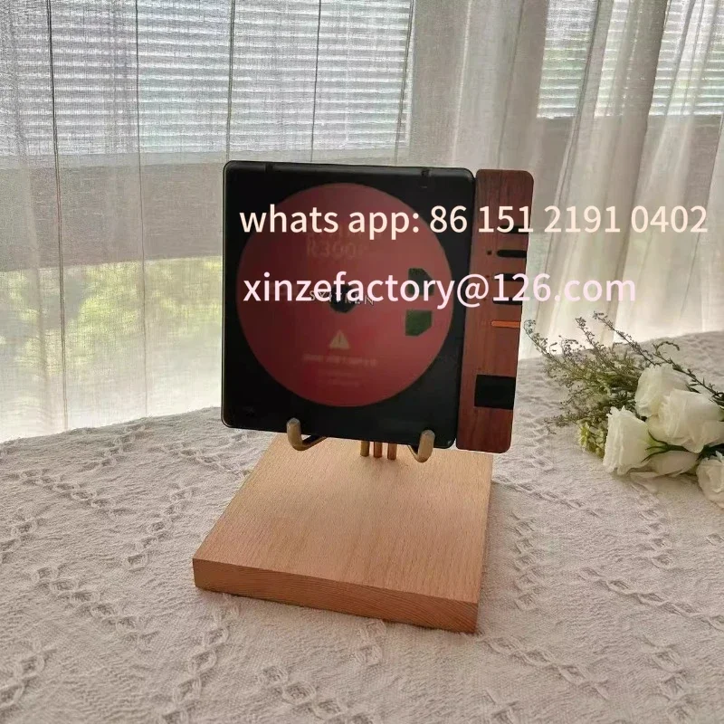 

Customizable High-end Home Stand Record Display Shelf Black Walnut Playback Brass Storage