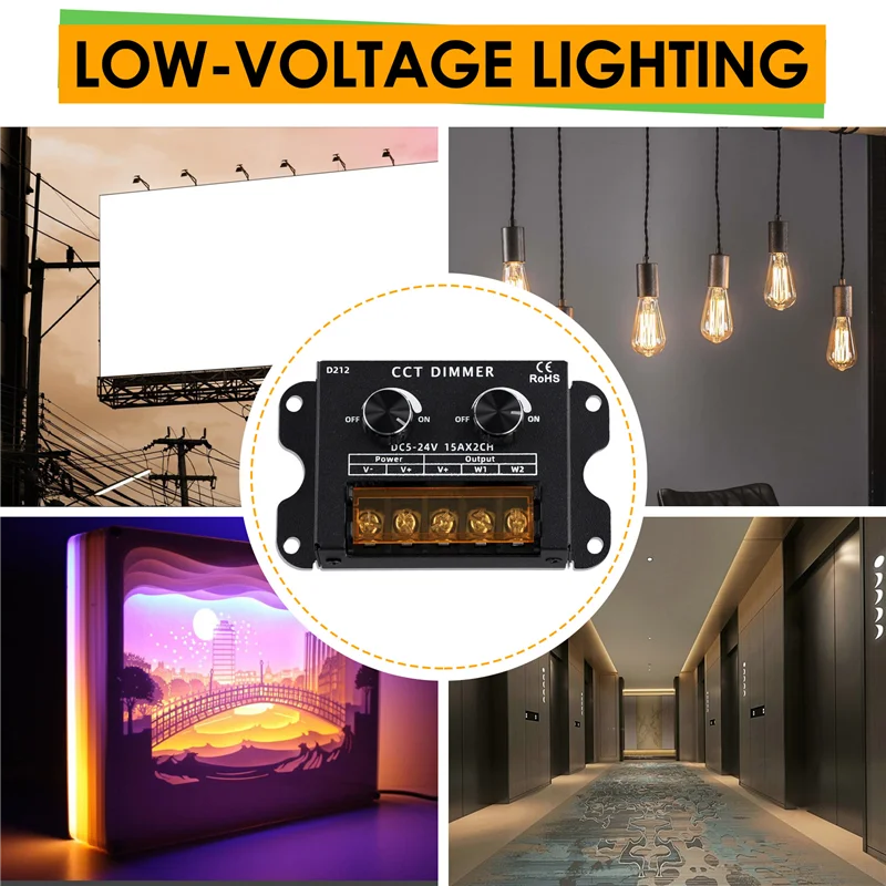 LICE-LED تحكم تيار مستمر 5-24 فولت 15A عكس الضوء CCT ثنائي اللون درجة الحرارة LED قطاع تحكم LED صندوق إضاءة لافتة