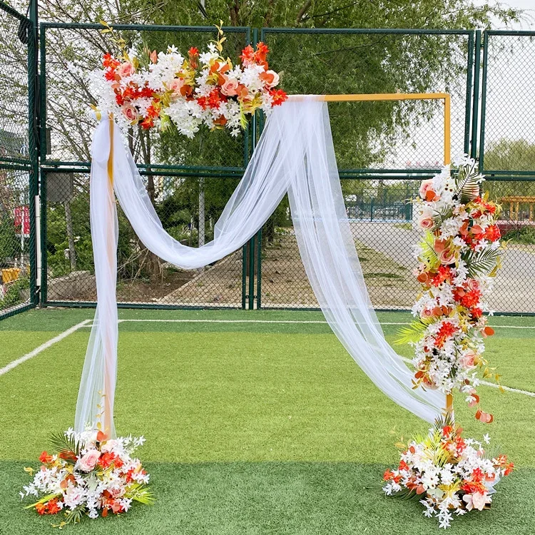 Metal Balloon Arch Stand Backdrop Wrought Iron Decor Flower Door Outdoor Wedding Square Arch Wedding Party Scene Layout Props