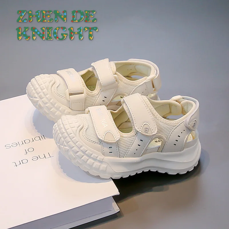 

Новинка 2025 года, стильная пляжная обувь для малышей на толстой подошве, детская обувь на открытом воздухе, детские повседневные кроссовки для девочек