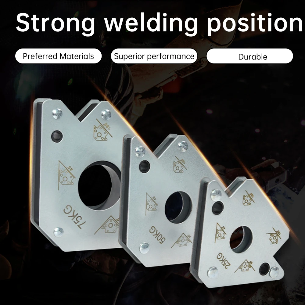 25/50/75KG Welding Positioner Electric Welding Auxiliary Tools Magnetic Iron Absorption Right Angle Magnet Bevel Angle Multiple