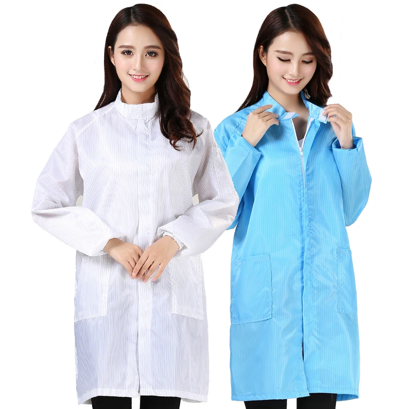 

Anti-static lab coat stand-up collar clean suit dust-proof laboratory dust-free workshop Electronics factory worker clothes labo