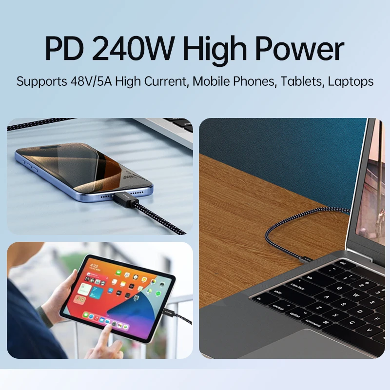 240w usb c zu typ c kabel usb pd 3,1 100w schnell ladekabel USB-C 5a typ C-C kabel für iphone 15 macbook samsung xiaomi