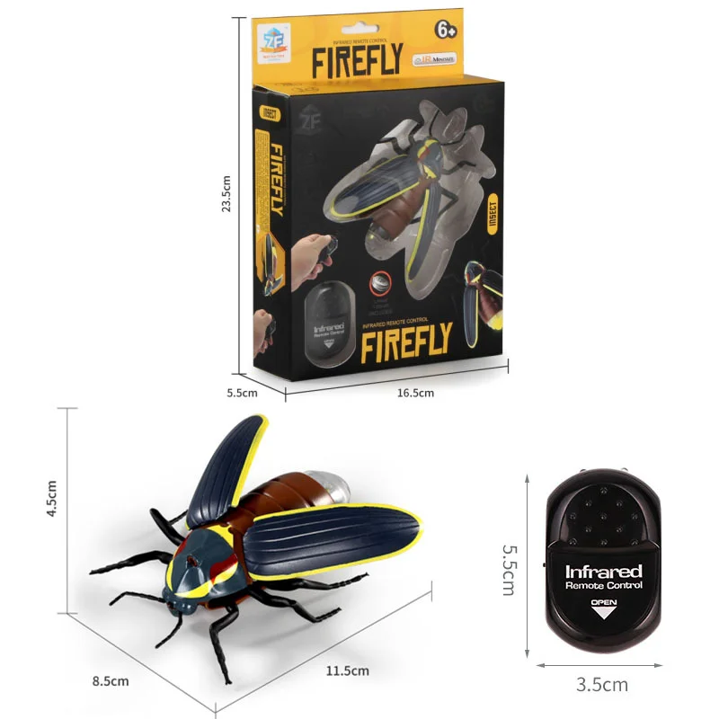 Simulación novedosa, Mantis con Control remoto por infrarrojos, polilla, luciérnaga, broma, insectos eléctricos aterradores, insectos de juguete, animales para niños, regalos
