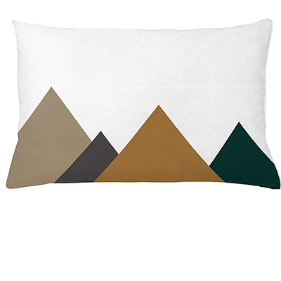 Geometric pillowcase, modern minimalist design with triangular polygon pattern print, 30X50cm lumbar pillowcase