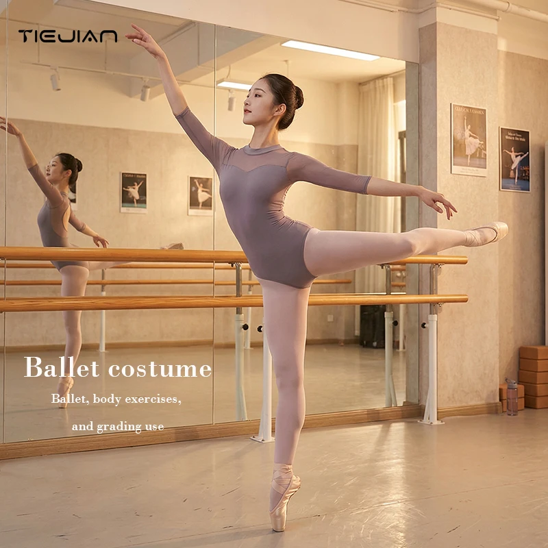 Ballet costumes, adult women\'s dance practice jumpsuit, exam body tight jumpsuit, dance training clothes