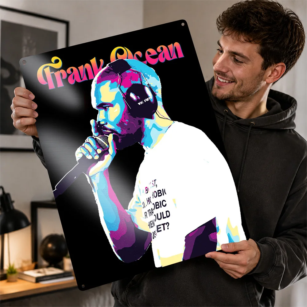 Frank Ocean 3D Printed Texture Poster Personalized Wall Art Retro Metal Tin Signs for Decoration Room Decor Luxury Wand Deko