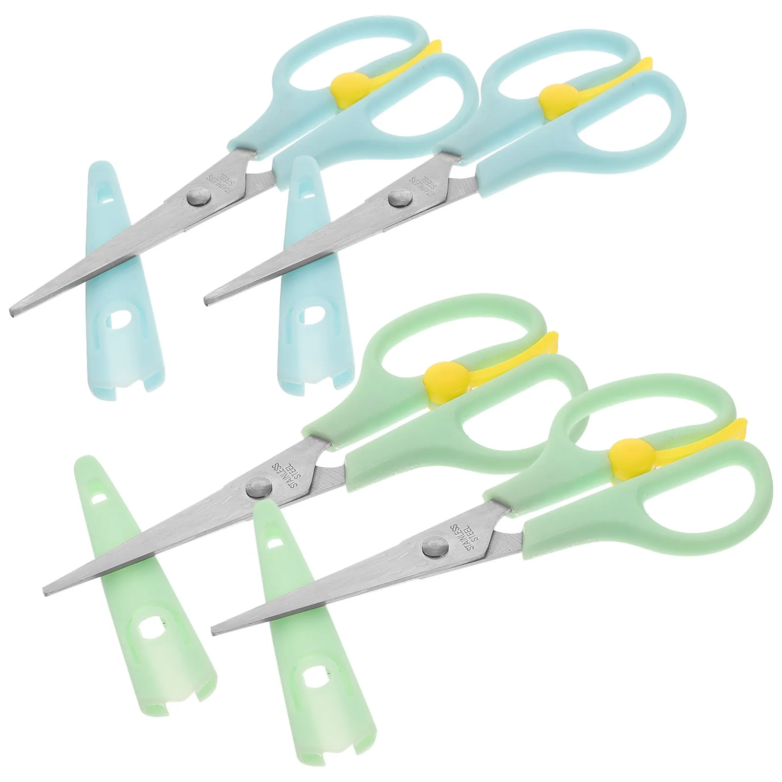 4pcs-scissors-ages-3-5-safety-rounded-tips-stainless-steel-craft-scissors-lightweight-ergonomic-handle-for-students