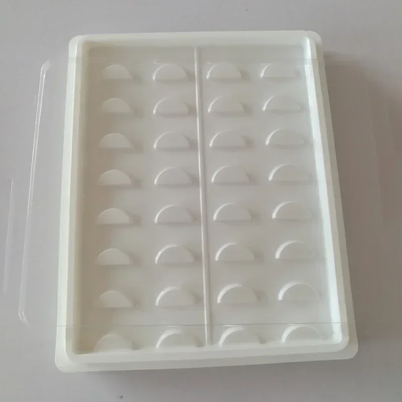 50pcs 16 Pairs Packing Box for Eyelash Blank Eyelashes Plastic Package White Lid Tray Eyelashes DIY Soft Packing Box