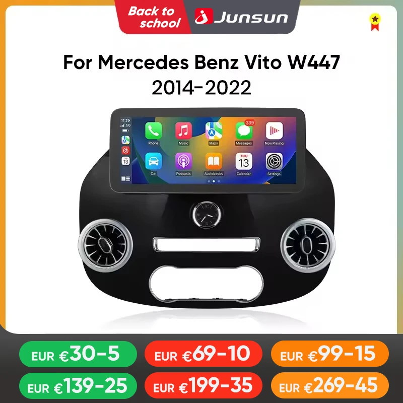 Junsun 12.3 Wireless CarPlay Android Auto Radio per Mercedes Benz Vito W447 2014 2015-2022 4G Auto Multimedia GPS 2din autoradio