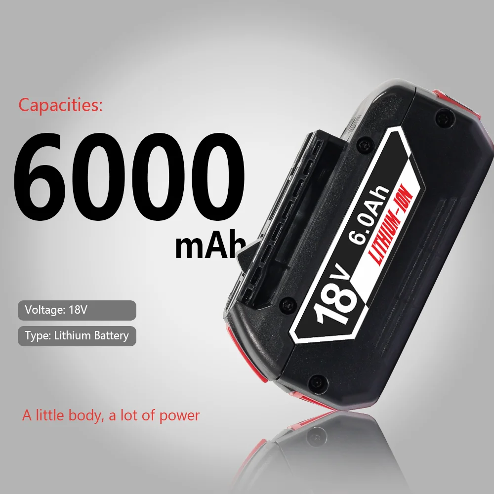 

For Bosch 18V Tools Battery 6Ah/5Ah/4Ah,Compatible with Bosch GSR 18V-LI, GKS 18V-LI, GBH 18V-LI, BAT612 BAT611 2607336169 26618