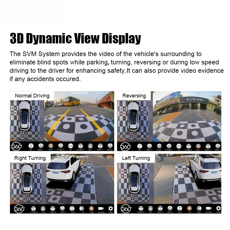 360 DVR Parking Full HD Car  Video Backup 360 Degree Car 2D 3D View Monitoring System 4 for Truck