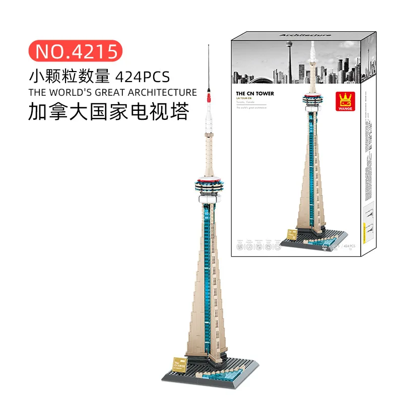 

WANGGE City Series Toronto CN Tower Building Model 3D Jigsaw Building Block Toy Children's Holiday Gift MOC DIY