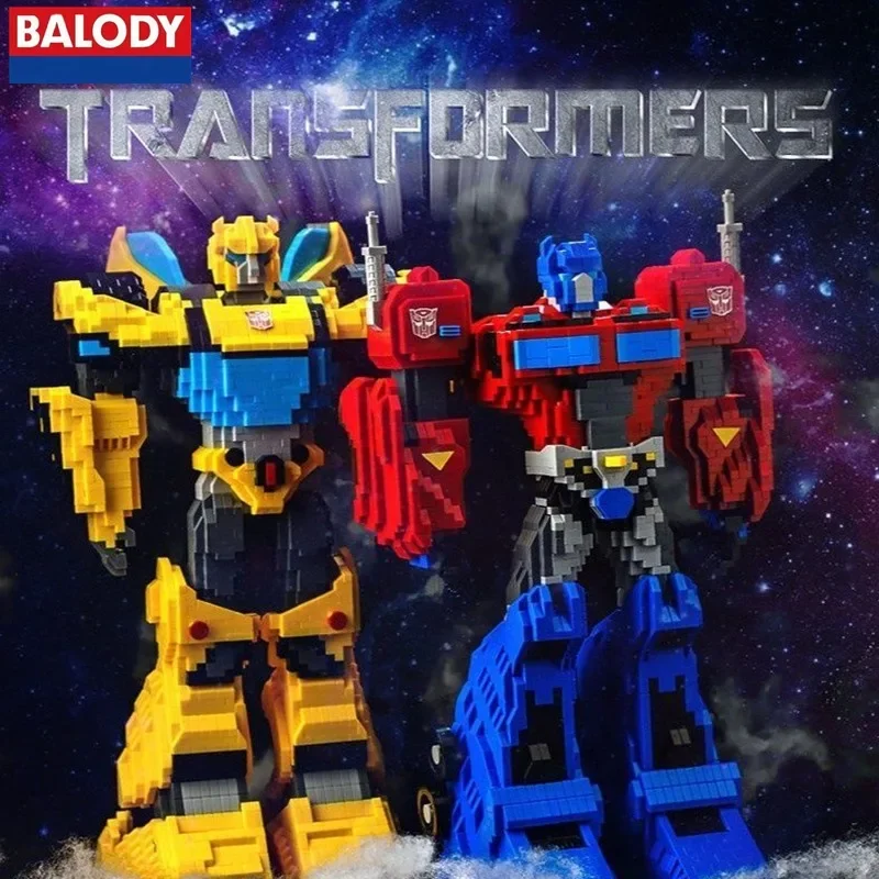 

BALODY Transformers building blocks Optimus Prime model Bumblebee figure ornament Kawaii children's toy birthday gift