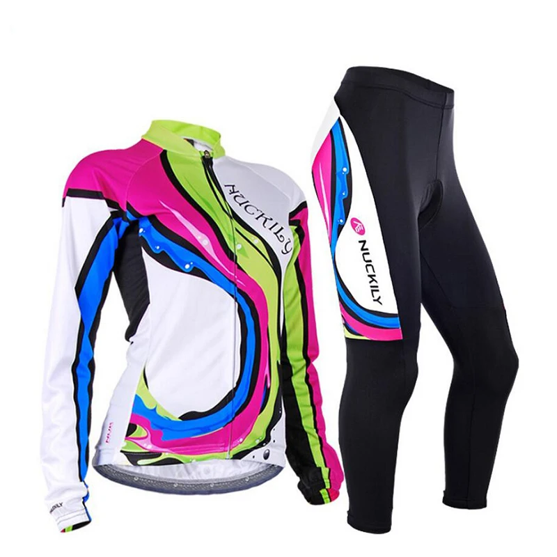 Clearance Wale Women Long Sleeve Cycling Jersey Sets Autumn Road Bike Clothing Outfit Sports Bicycle Clothes Female Wear Cyclist