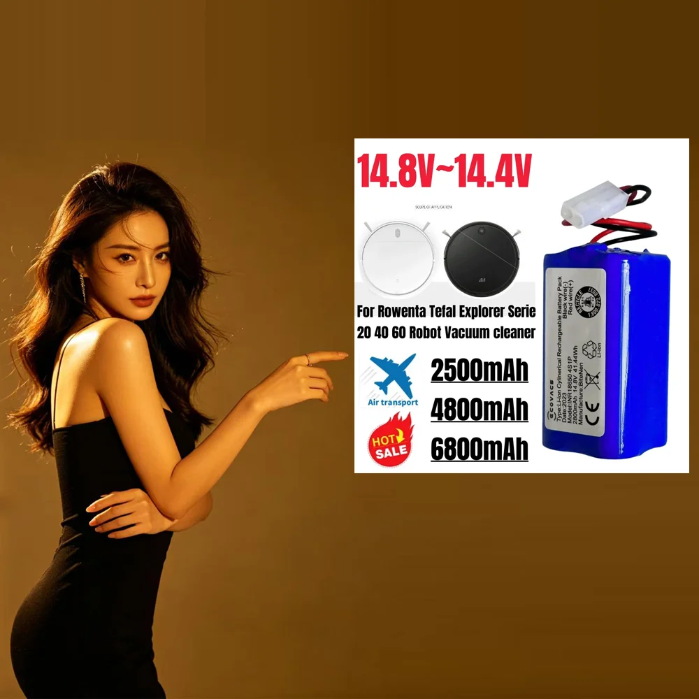 🔥 4800mAh Battery H18650CH-4S1P for Xiaomi Mi Robot Vacuum Mop Essential MJSTG1, Rowenta, Tefal explorer series 20, Mijia G1