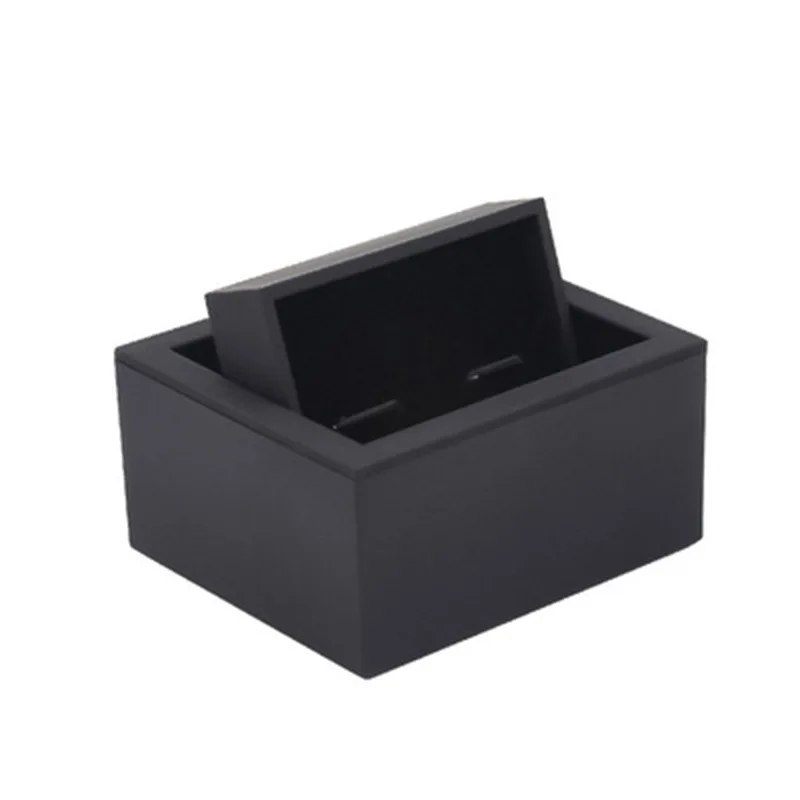 High Quality Rectangular Black Feel Glue Flip-Top Rotating Cufflinks Box Cuffs Gift Jewelry Packaging