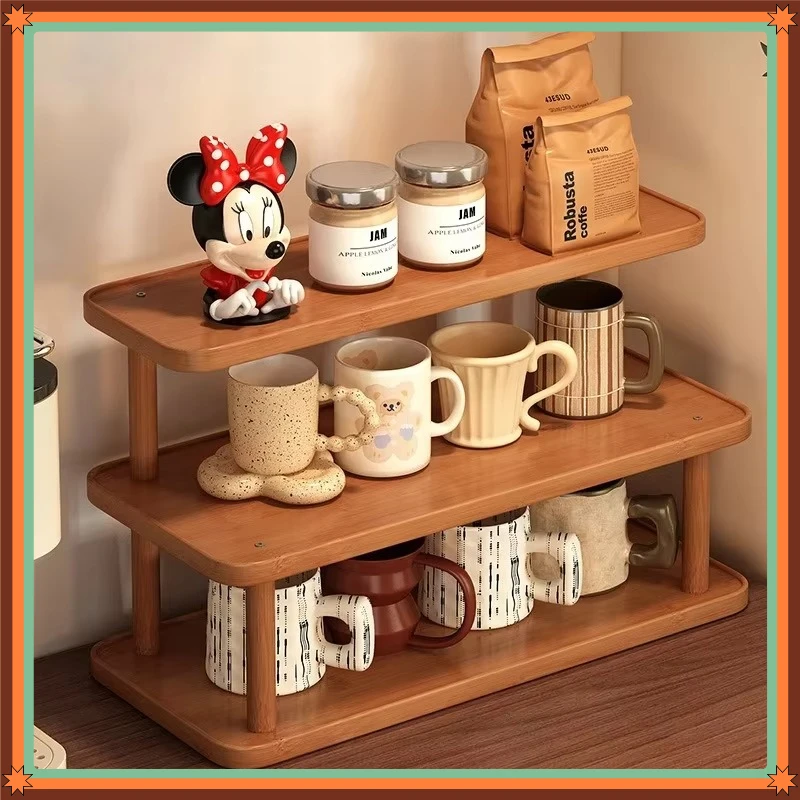 Mid-century Vintage Coffee Mug Holder Multi-layer Desktop Cup Display Rack Space Saving Kitchen Table Decor Storage Organizer