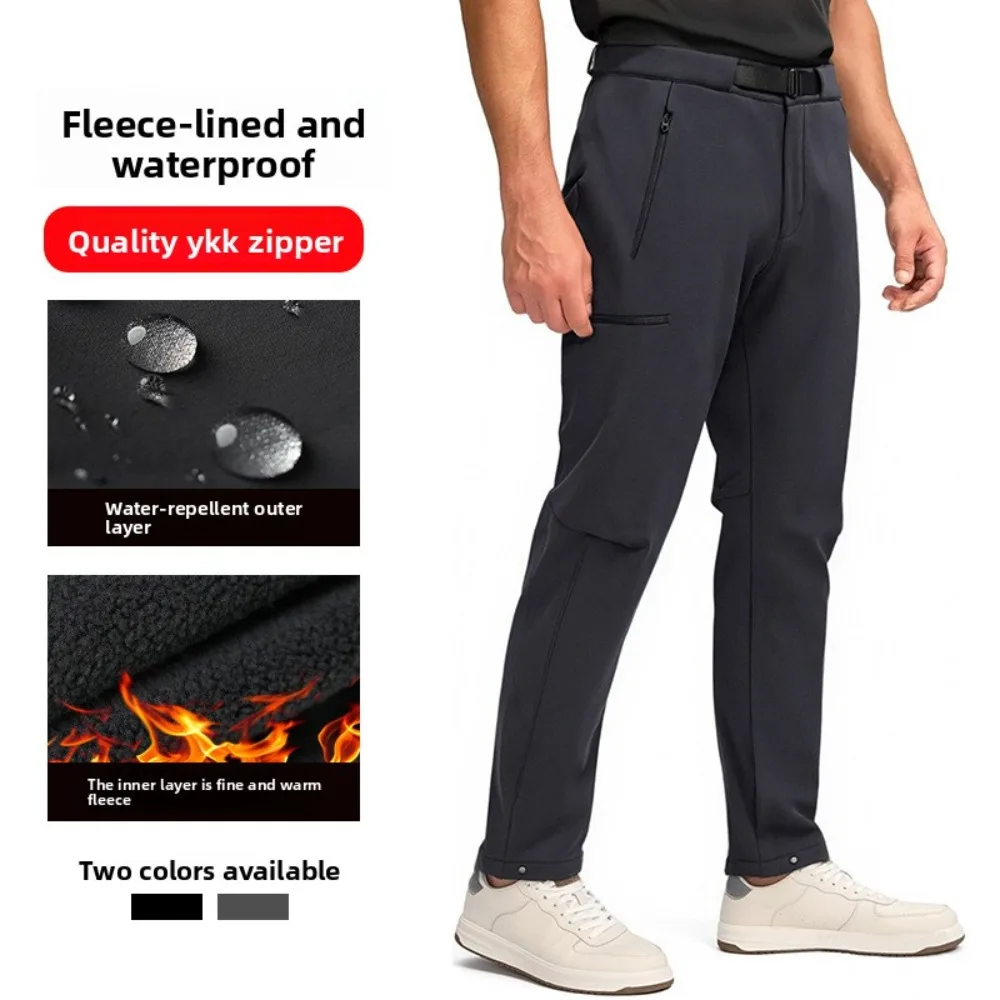 

Устойчивые к разрыву брюки из софтшелла, мужские уличные брюки на флисовой подкладке с утолщенной водостойкой функцией