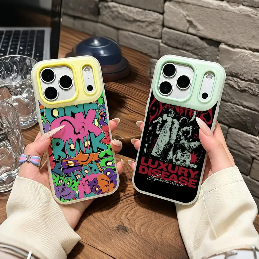 

Music O-ONE O-OK R-ROCK Phone Case Dual-Layer Shockproof Phone Case Soft TPU Inner PC Back For iPhone 14‑17