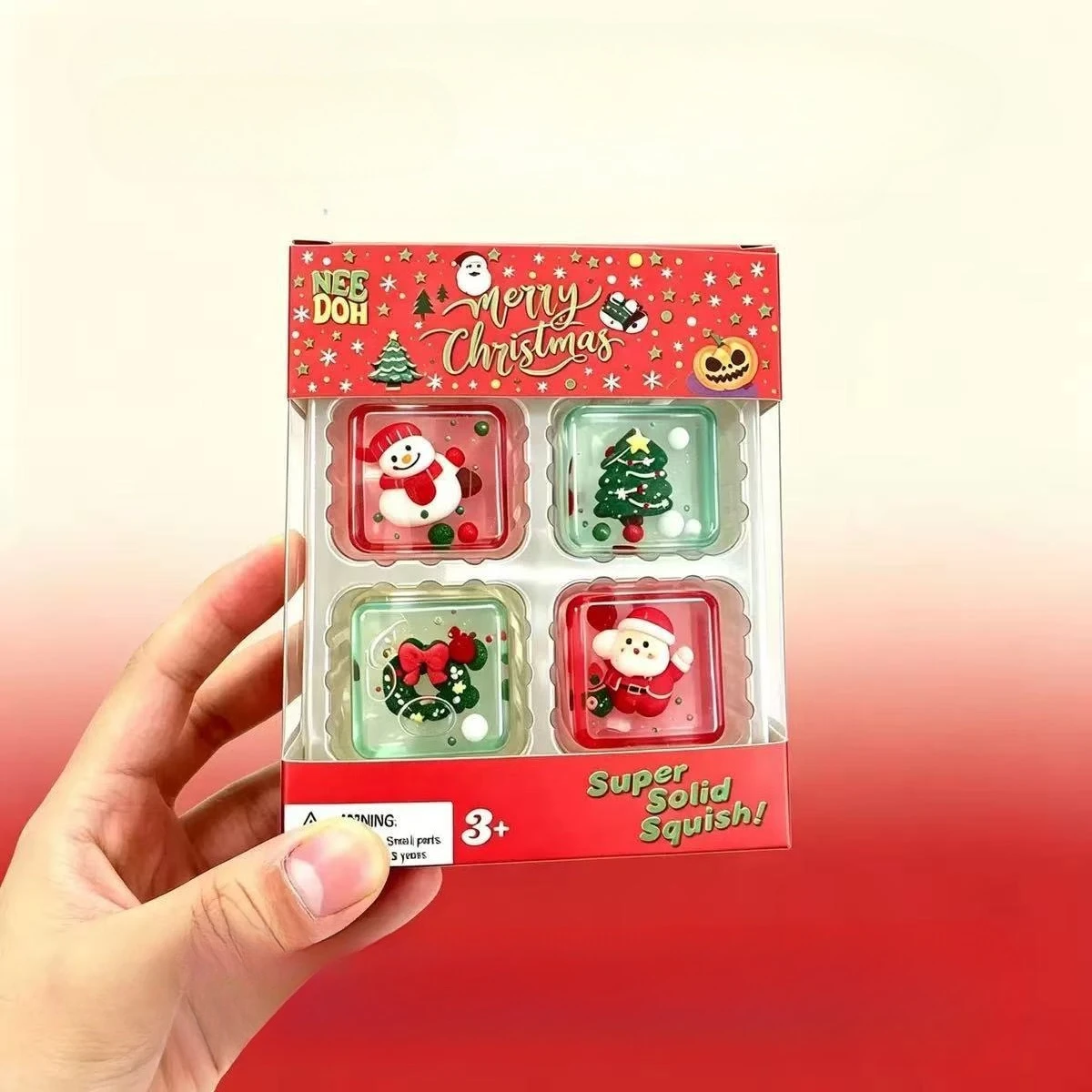 Christmas Mochi Squishy Fidget Toy Set Santa Snowman Tree Wreath Soft Squeeze Toy Stress Relief Sensory Xmas Party Favor Gift